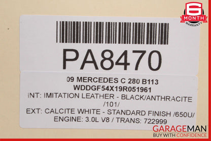 08-14 Mercedes W204 C300 Sedan Rear Left Side Interior Door Trim Panel Cover