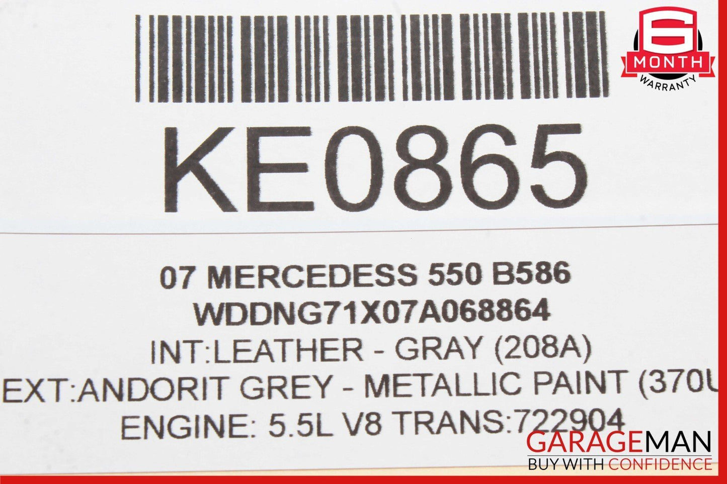 07-09 Mercedes W221 S550 S450 Rear Left Driver Door Ashtray Ash Tray Gray OEM