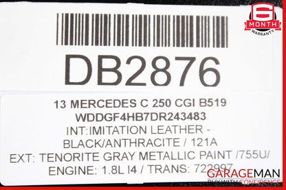 08-14 Mercedes W204 C250 AMG Sport Sedan Right Side Skirt Rocker Panel Grey