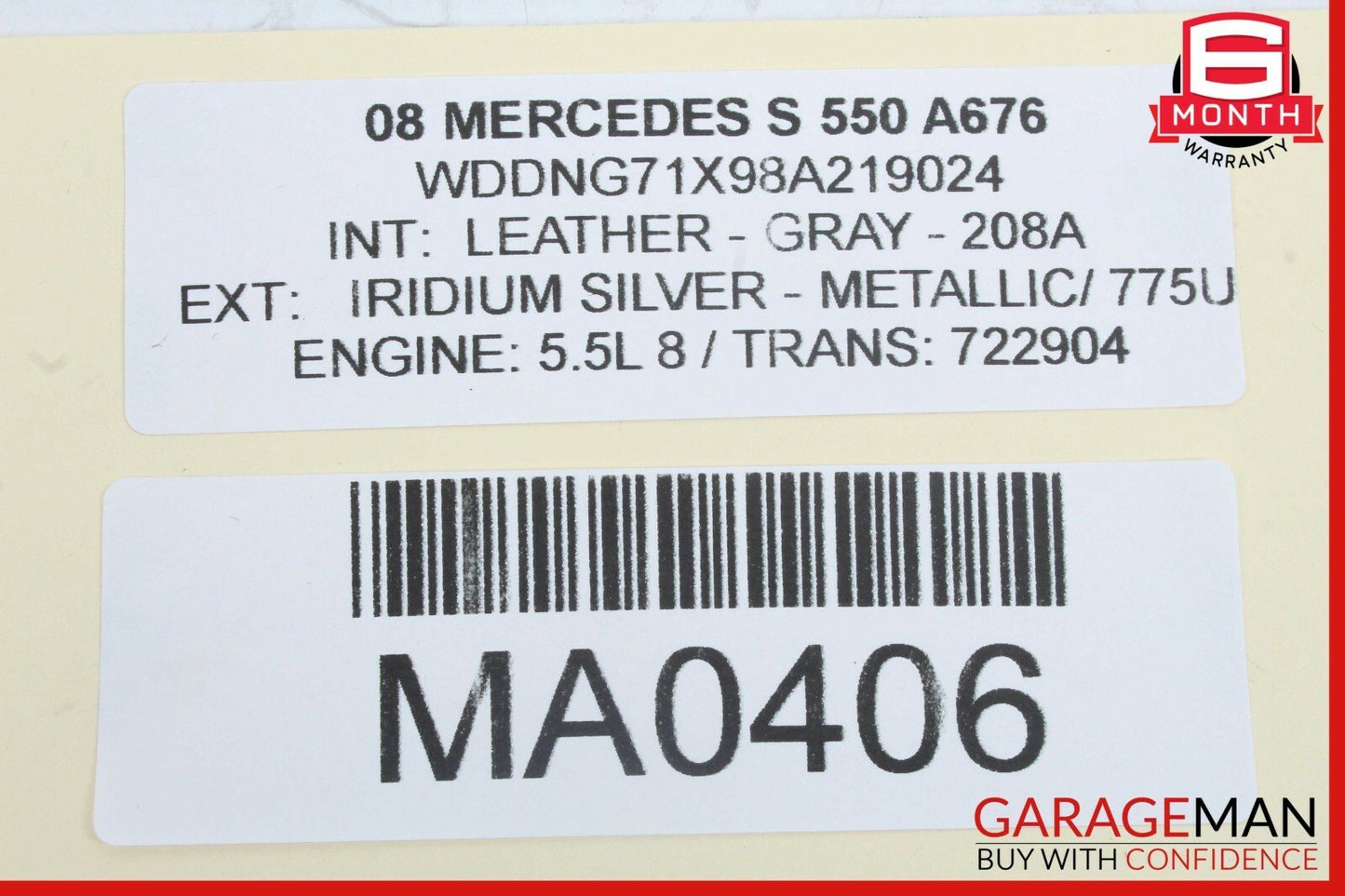 07-13 Mercedes W221 S550 Rear Center Seat Belt Retractor Buckle Assembly Black