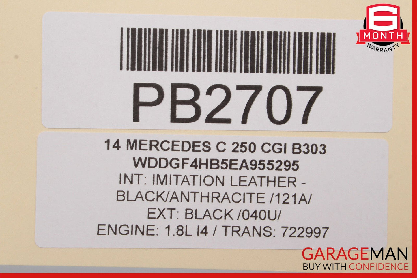 08-14 Mercedes W204 C300 C350 Rear Right Interior Door Panel OEM