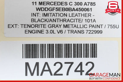 08-11 Mercedes W204 C300 Rear Left Side Exterior Door Handle Assembly Gray
