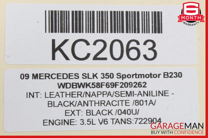 05-11 Mercedes R171 SLK350 SLK55 AMG Left Convertible Top Trunk Lid Cylinder OEM