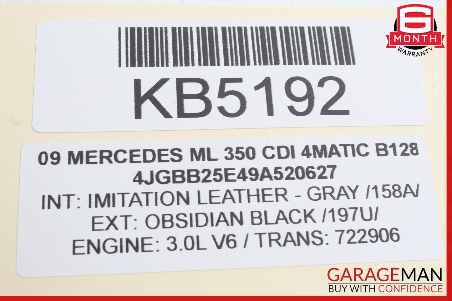 06-13 Mercedes GL450 ML350 R350 Front Right Side Exterior Door Handle Black