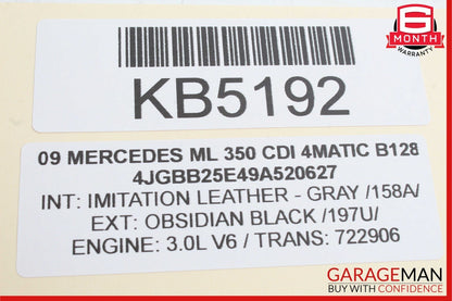 06-13 Mercedes GL450 ML350 R350 Front Right Side Exterior Door Handle Black