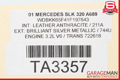 97-04 Mercedes R170 SLK230 SLK32 AMG Rear Luggage Top Shelf Trim Cover Panel