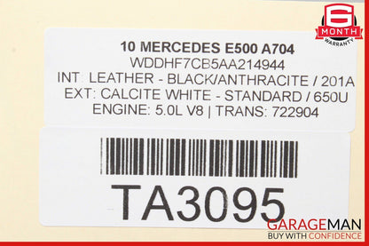 08-16 Mercedes W212 E500 C250 C350 Sedan Sunroof Sun Roof Glass Assembly OEM