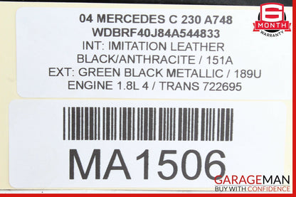 01-07 Mercedes W203 C230 C320 C55 AMG Rear Left Side Door Lock Latch Actuator