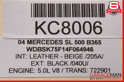 03-06 Mercedes R230 SL500 Front Left Door Keyless Go Entry Antenna Module OEM