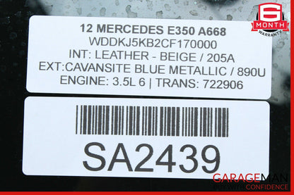10-13 Mercedes W207 E350 E550 Coupe Rear Right Passenger Quarter Window Glass
