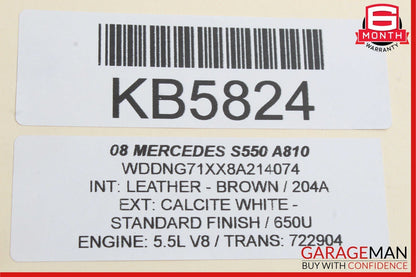 07-13 Mercedes W221 S550 Rear Right / Left Airmatic Air Suspension Shock Strut