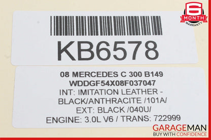 08-09 Mercedes W204 C300 C350 Front Left Side Mirror Door Rear View Black OEM