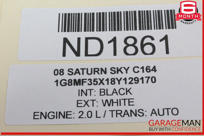 07-10 Saturn Sky Front Left Driver Side Exterior Door Handle Black OEM