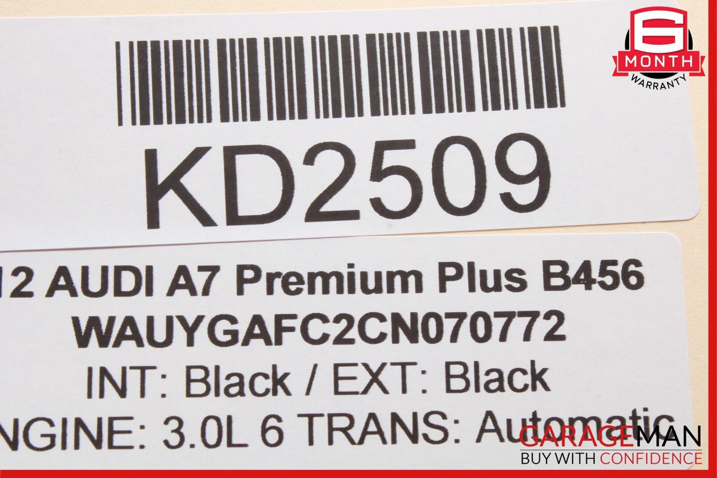 12-18 Audi A7 Front Right Passenger Side Exterior Door Handle Keyless Go Black