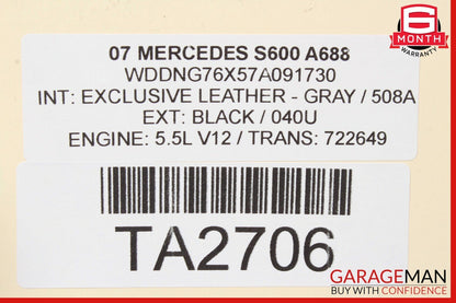 07-09 Mercedes W221 S600 S65 AMG V12 Dashboard Center Trim Bezel Assembly