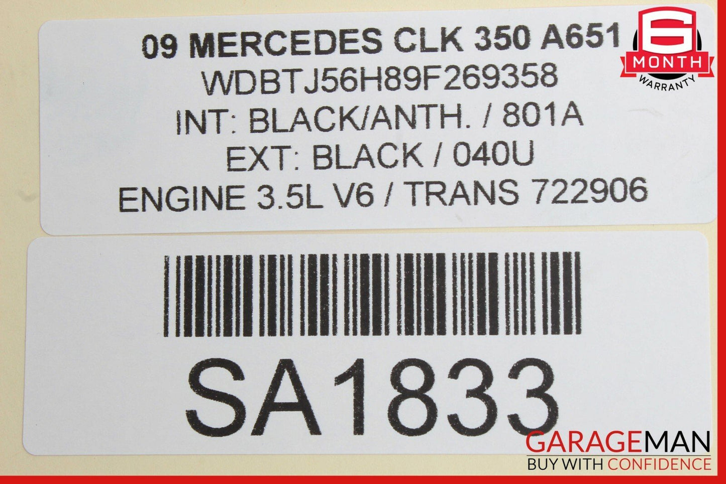 03-09 Mercedes W209 CLK350 Front Right Exterior Door Handle OEM