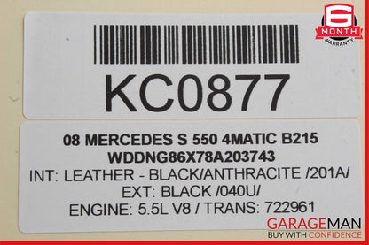 07-13 Mercedes W221 S550 4MATIC Trunk Lid Locking Hydraulic Pull Down Pump OEM
