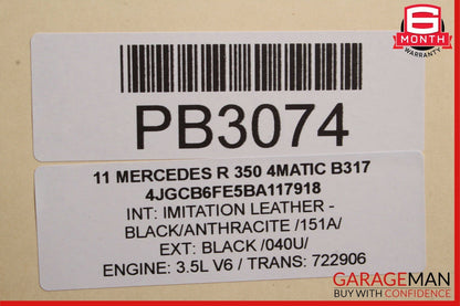 09-13 Mercedes W164 ML350 R350 Front Right Top Upper Seat Cushion Anthracite