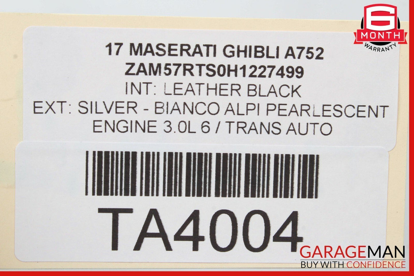 14-17 Maserati Ghibli Rear Left Driver Side Top Upper Seat Cushion Assembly OEM