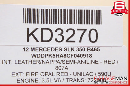 12-20 Mercedes R172 SLK350 Front Right Side Door Window Regulator Motor Unit OEM