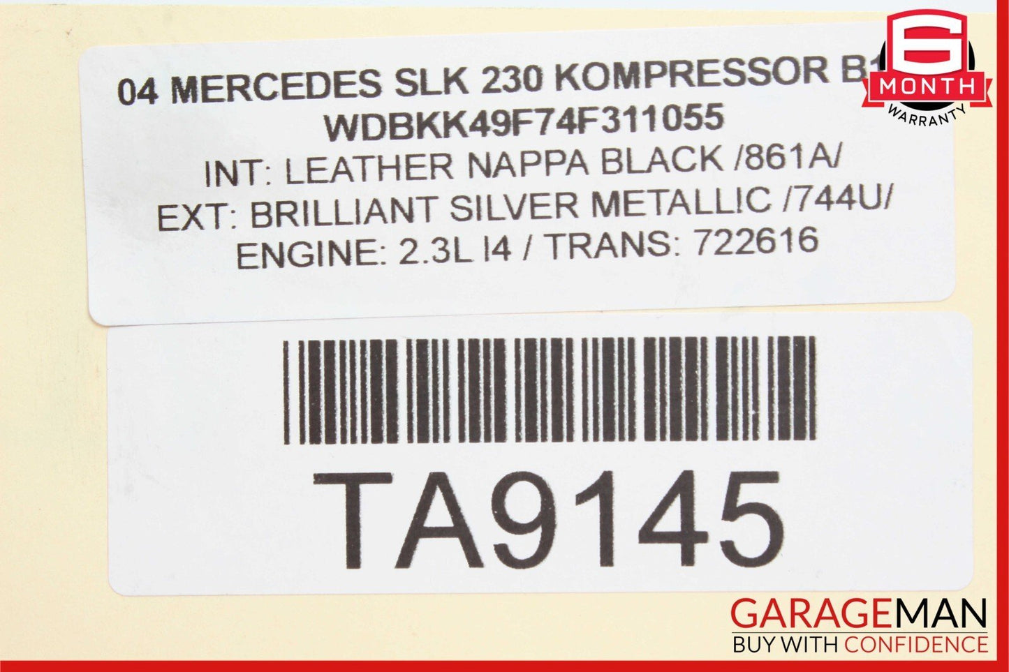 01-04 Mercedes R170 SLK230 SLK32 Power Steering Rack Gear Box Gearbox 1704601100