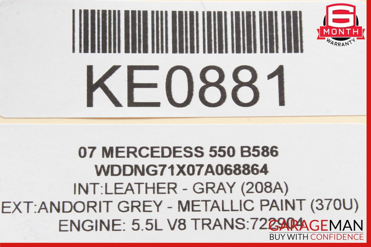 07-09 Mercedes W221 S550 S600 Front Left Driver Side Mirror Rear View OEM