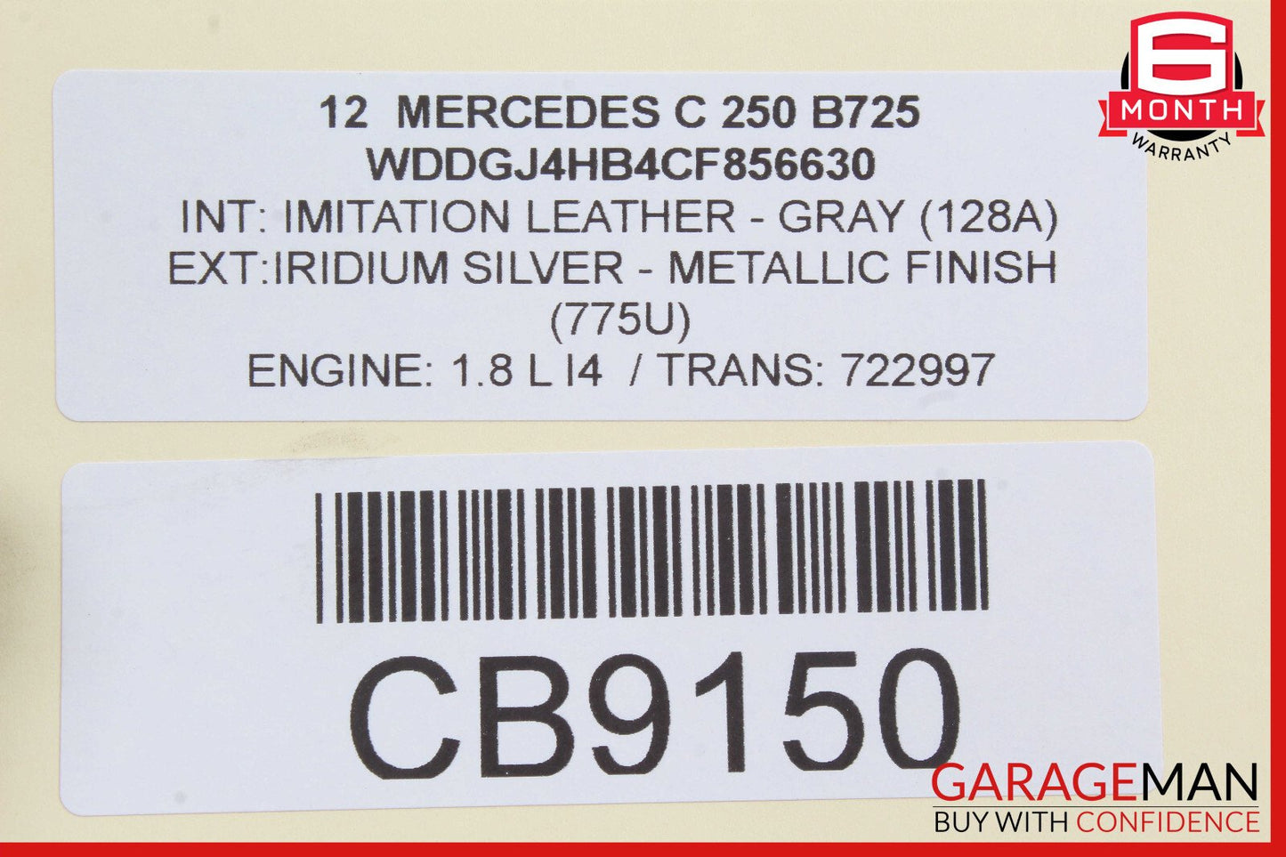 10-15 Mercedes W204 C250 C300 Keyless Go Entry Control Module 1729007900 OEM