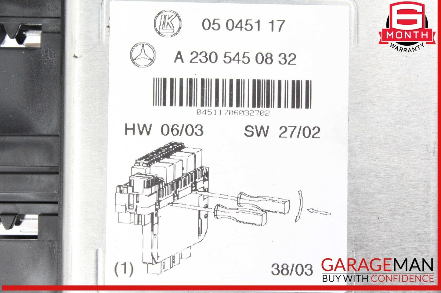 03-12 Mercedes R230 SL500 SL55 AMG Front Left SAM Fuse Box Control Module OEM