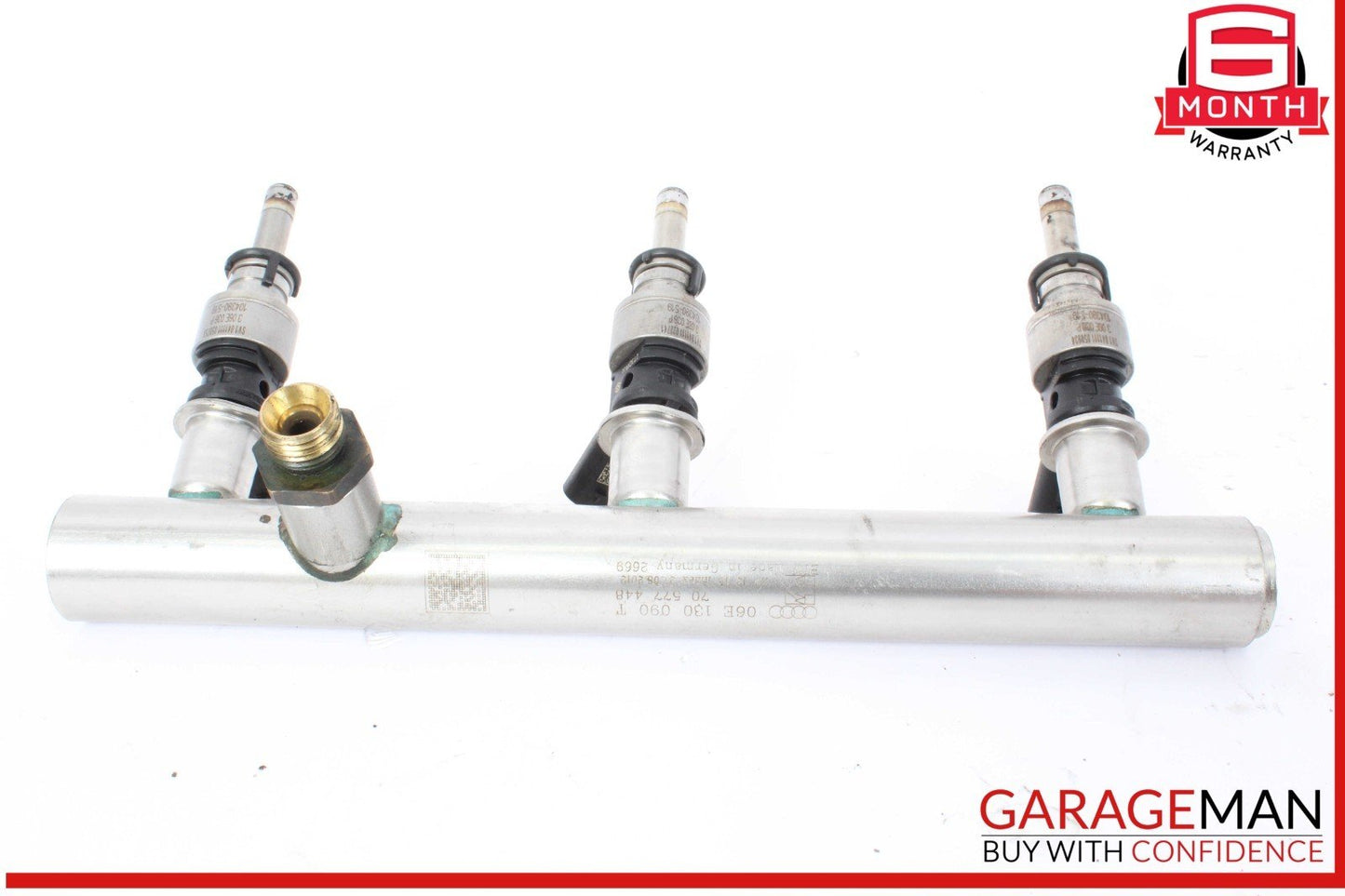 09-16 Audi S4 Right Passenger Side Fuel Injection Rail Line w/ Injectors OEM