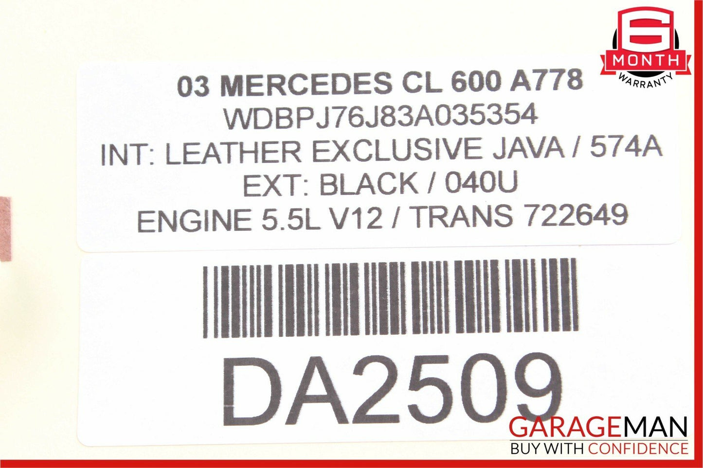 00-06 Mercedes W215 CL600 CL65 AMG Seat Memory Control Module Left Side OEM