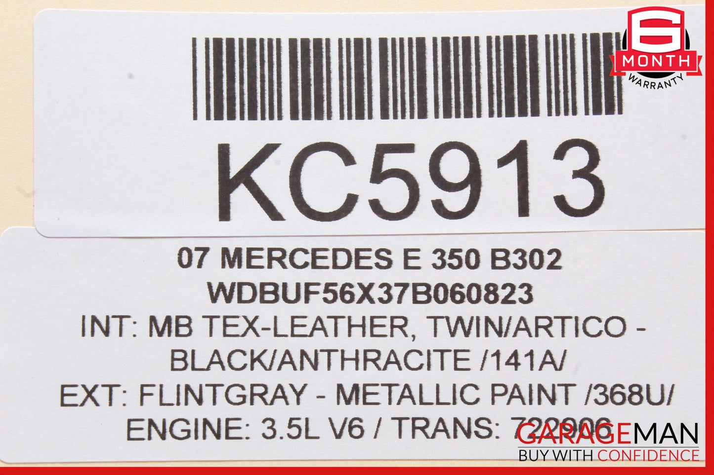 03-09 Mercedes W211 E350 E500 E550 Rear Right Side Window Regulator Motor OEM