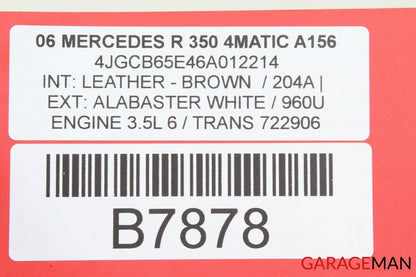 06-10 Mercedes W251 R350 R500 R550 Rear Bumper Reinforcement Impact Bar OEM