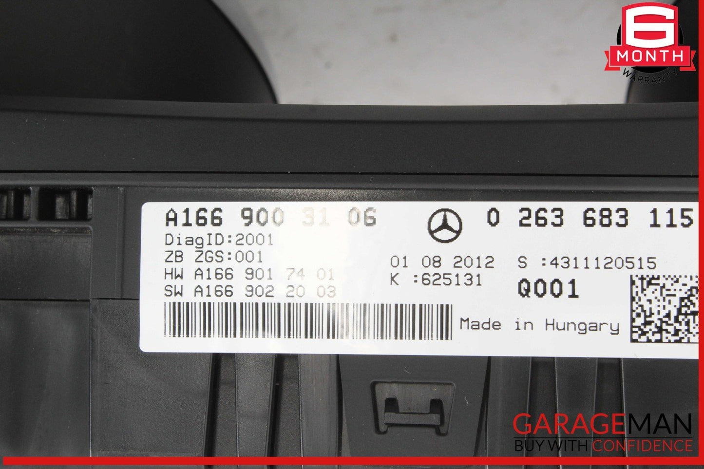 13-16 Mercedes X166 GL450 Instrument Speedometer Cluster 1669003106 OEM