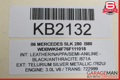 05-11 Mercedes R171 SLK280 Convertible Top Right Side Trunk Lid Cylinder OEM