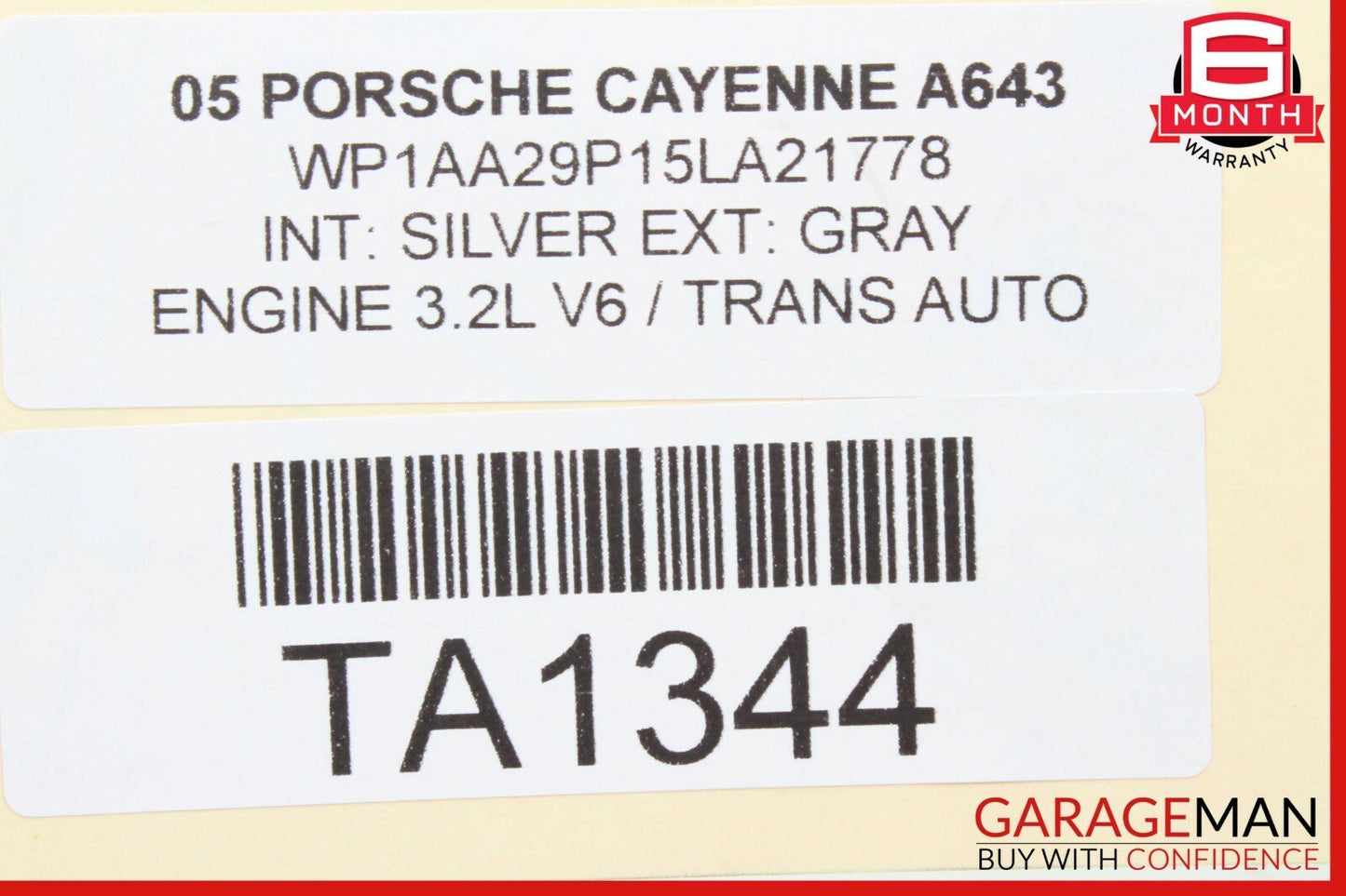 03-10 Porsche Cayenne 955 957 Rear Left Side Door Panel Armrest Trim Cover Grey