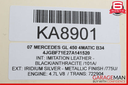06-13 Mercedes ML350 R350 GL450 Front Right Seat Belt Seatbelt Retractor Black