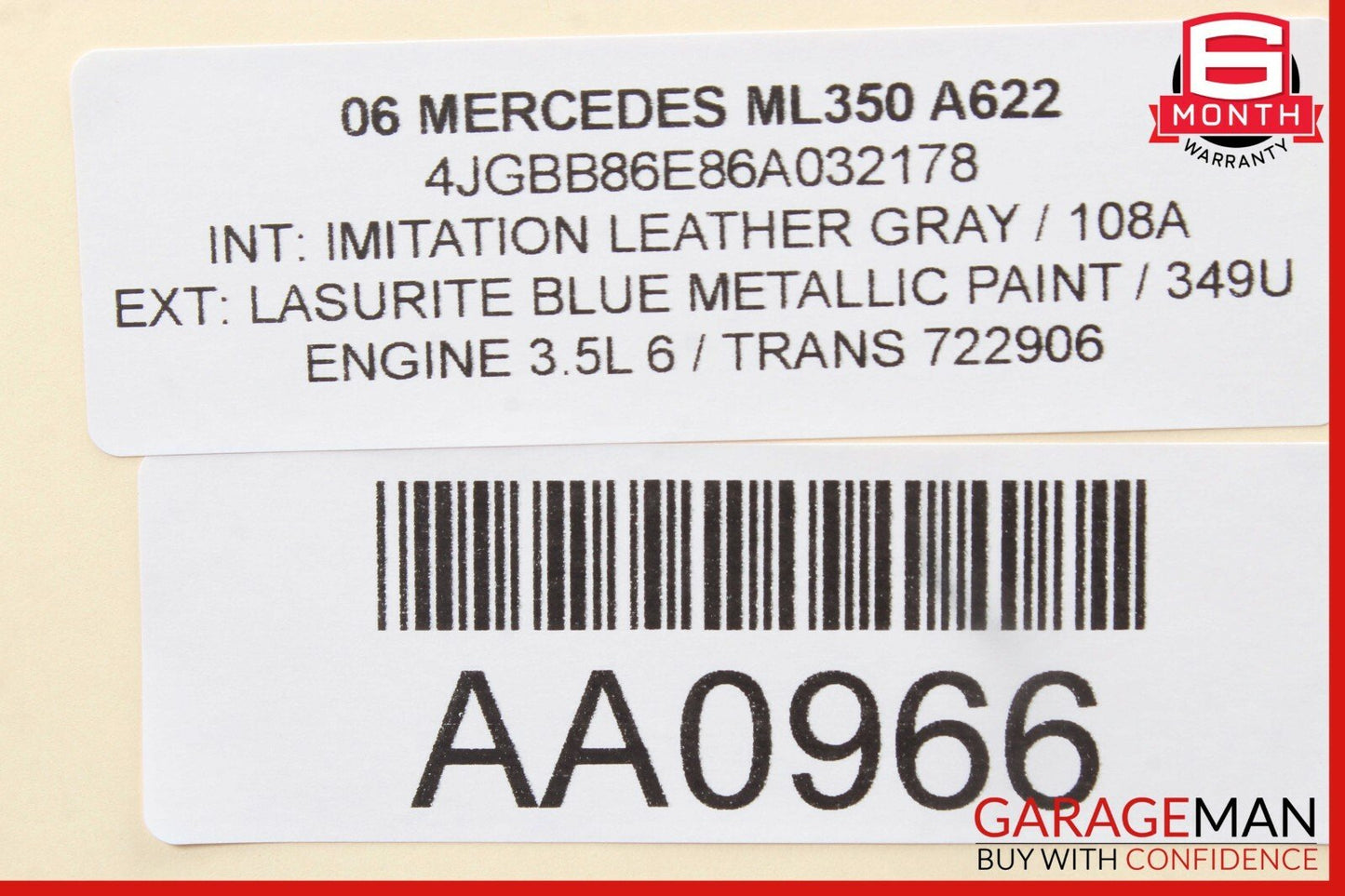 06-12 Mercedes ML350 GL450 Front Right Tweeter Speaker Door Mirror Cover Gray