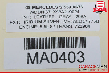 07-09 Mercedes W221 S450 S550 Front Right Seat Belt Seatbelt Retractor Black OEM