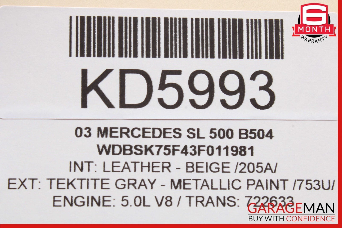 03-06 Mercedes R230 SL500 SL600 Steering Column Control Switches Assembly OEM