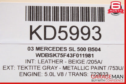 03-06 Mercedes R230 SL500 SL600 Steering Column Control Switches Assembly OEM