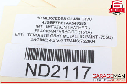 07-19 Mercedes X164 GL450 GL350 Rear 3rd Third Row Seat Motor 1648202342 OEM