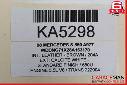 07-13 Mercedes W221 S350 S550 Front Right Exterior Door Handle Keyless Go White