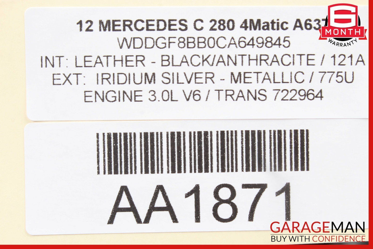 12-14 Mercedes W204 C250 C300 C63 AMG Rear SAM Fuse Box Relay Module Assembly