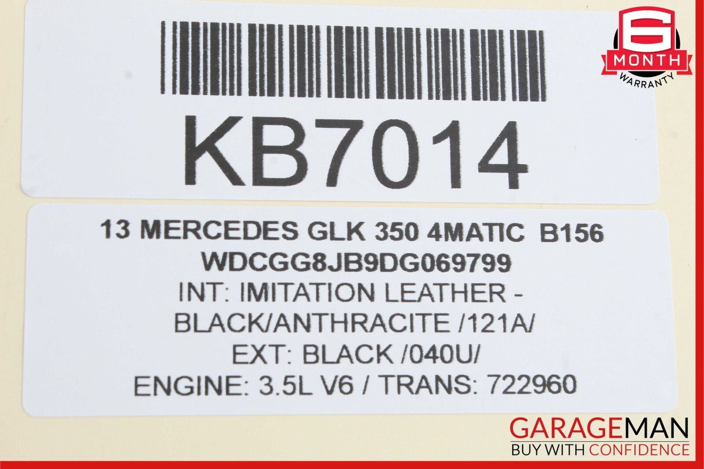 08-16 Mercedes X204 GLK350 C300 Rear Right Side Door Lock Latch Actuator OEM