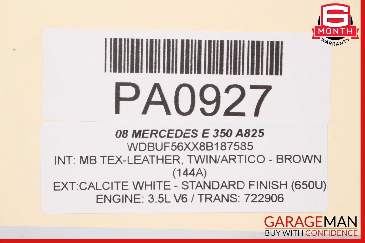 07-09 Mercedes W211 E350 E550 Front Right Side Lower Bottom Seat Cushion Beige