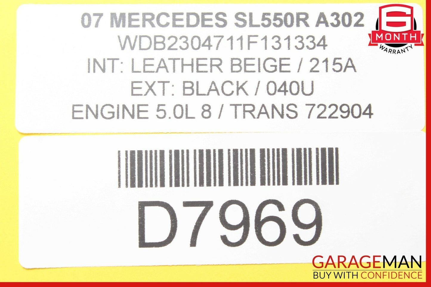 03-08 Mercedes R230 SL500 SL550 Front Right Side Door Control Module Unit OEM
