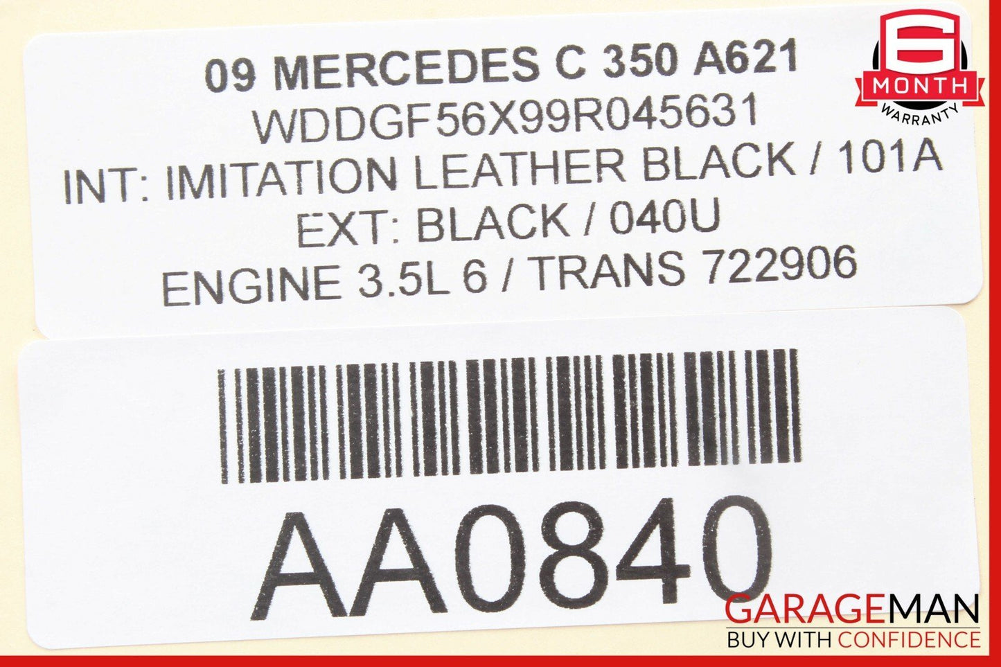 08-15 Mercedes W204 C350 Rear Trunk Lid Lock Latch Actuator w/ Cylinder Key Set