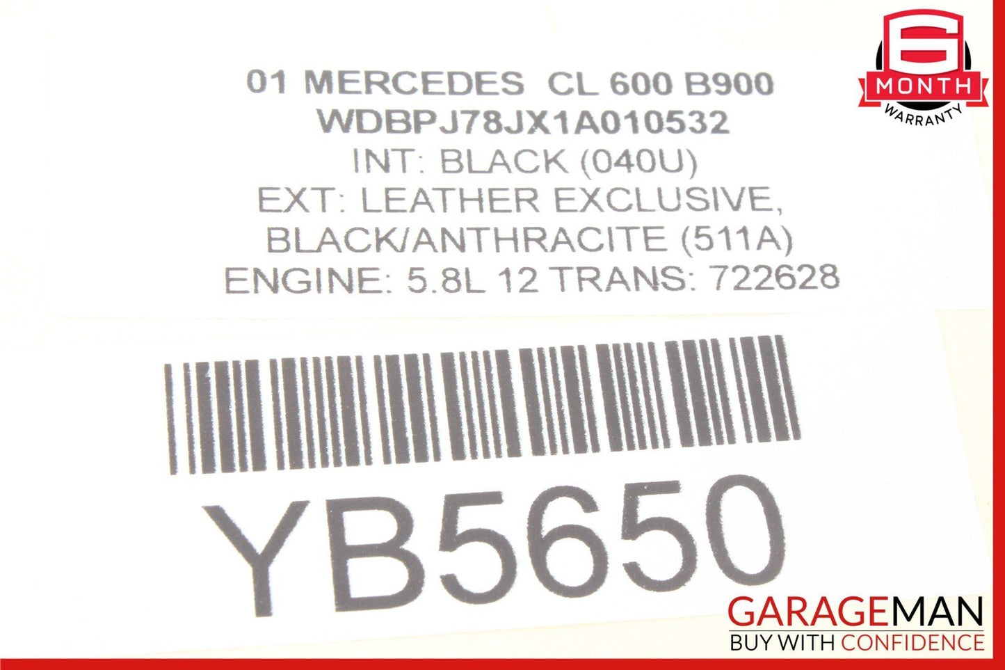 00-06 Mercedes W215 CL600 Rear Right Side Seatbelt Seat Belt Retractor Black