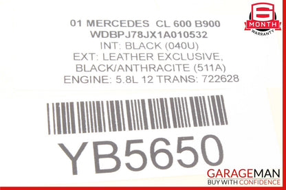 00-06 Mercedes W215 CL600 Rear Right Side Seatbelt Seat Belt Retractor Black