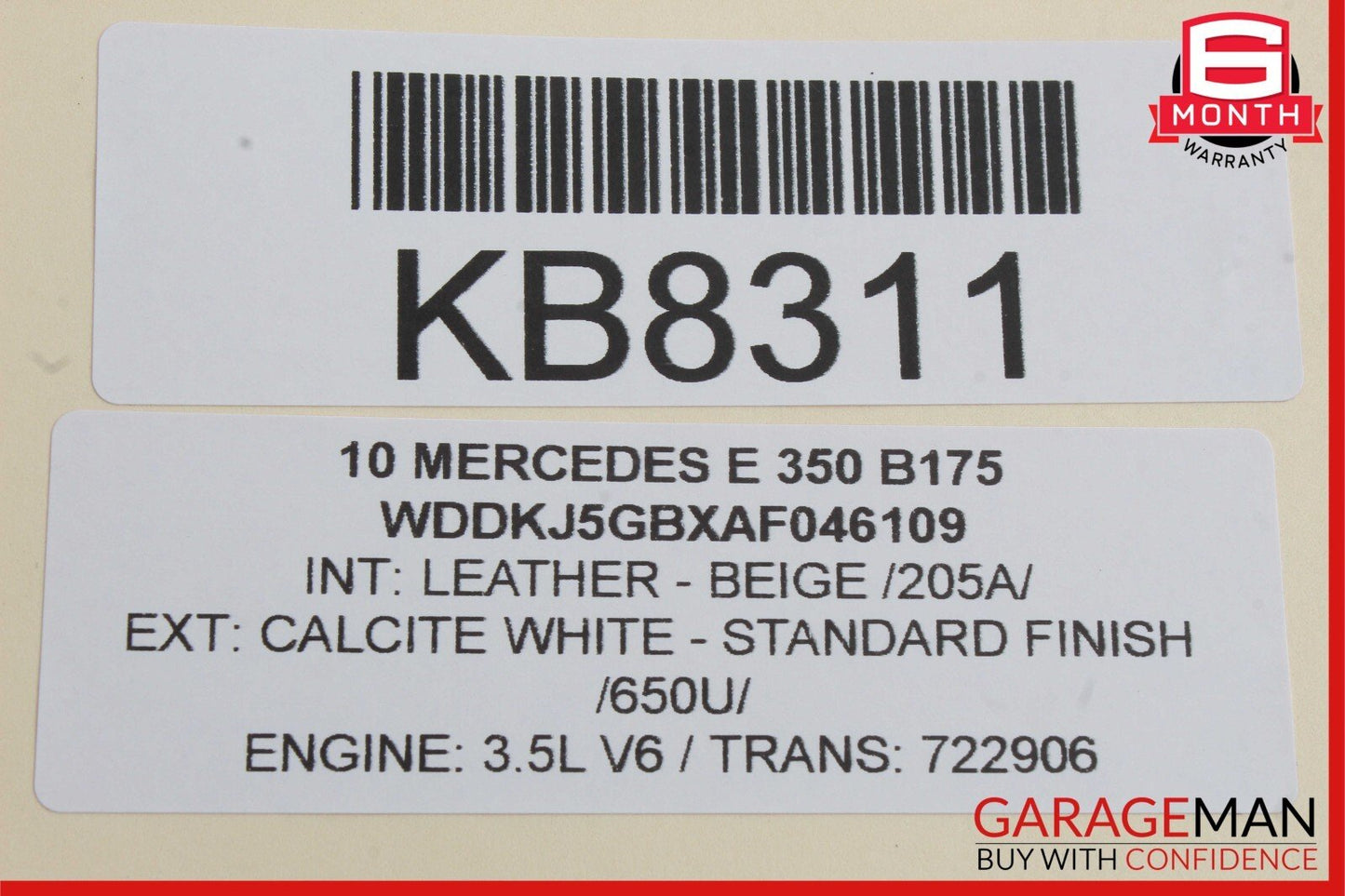 10-13 Mercedes W207 E350 Coupe Rear Right Interior Quarter Door Trim Cover Beige